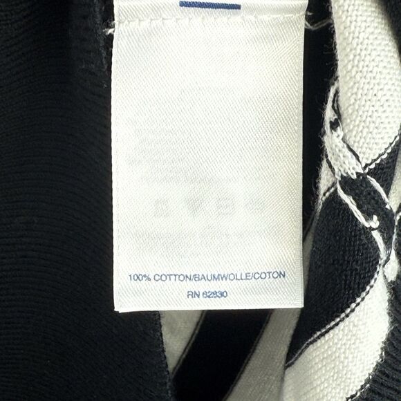Lands End Womens Nautical Striped Cardigan Small Black White 100% Supima Cotton - Picture 12 of 16